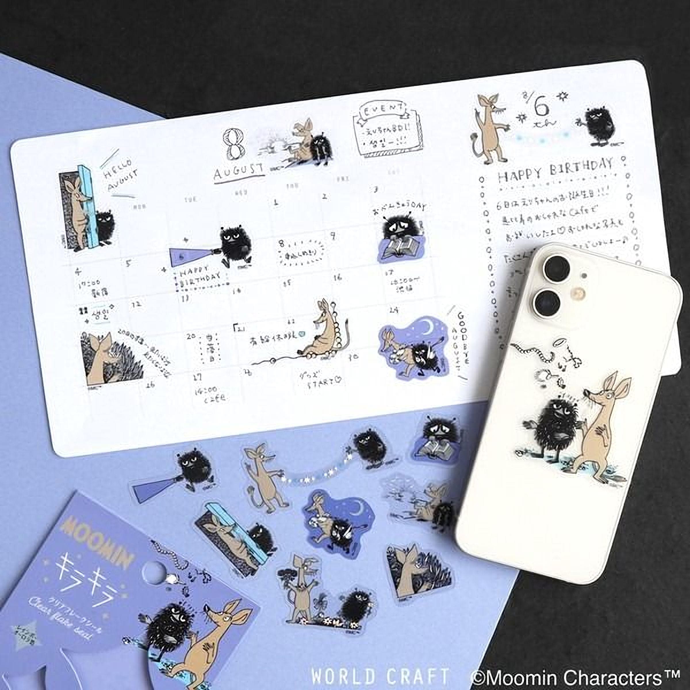a collection of various stickers and a phone case with cartoon animal designs, including kangaroos and koalas.