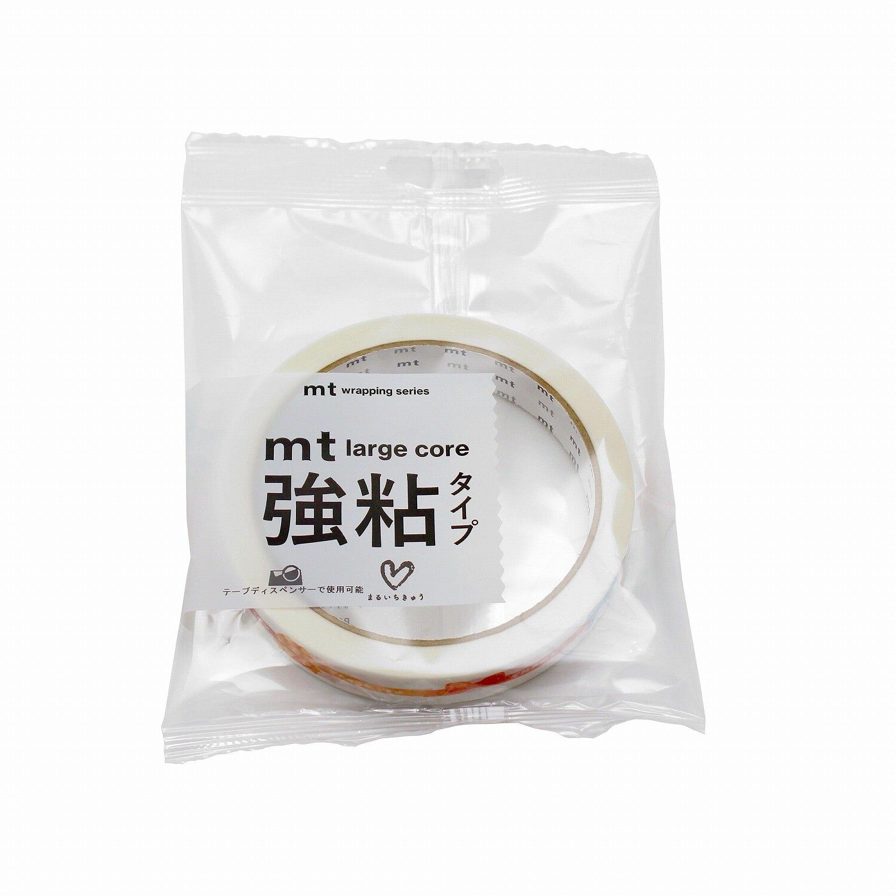 A clear plastic bag containing a roll of tape with Japanese text on it.