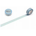 two rolls of blue and white checkered patterned tape on a white background.
