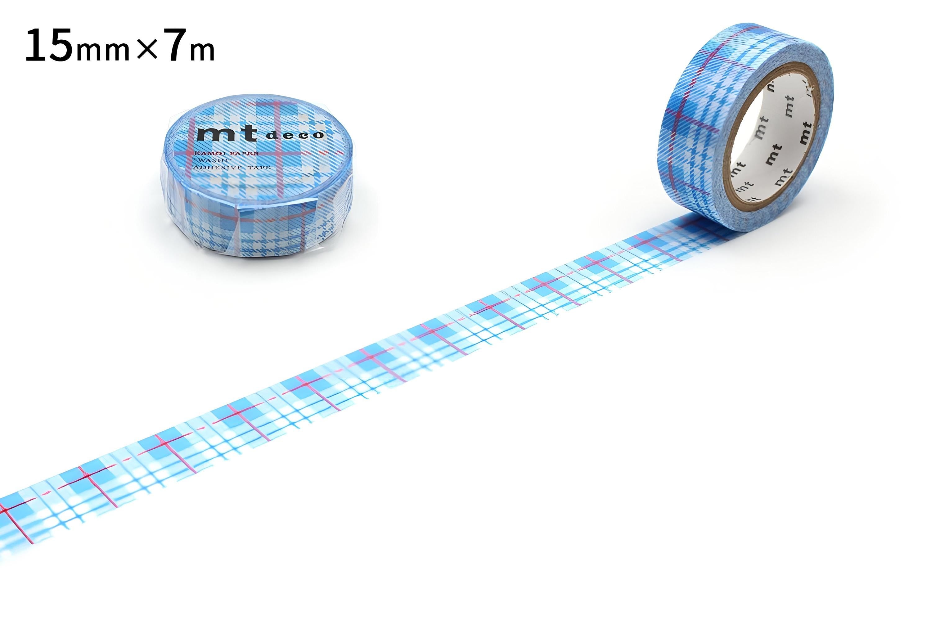 two rolls of blue and white checkered tape on a white background.