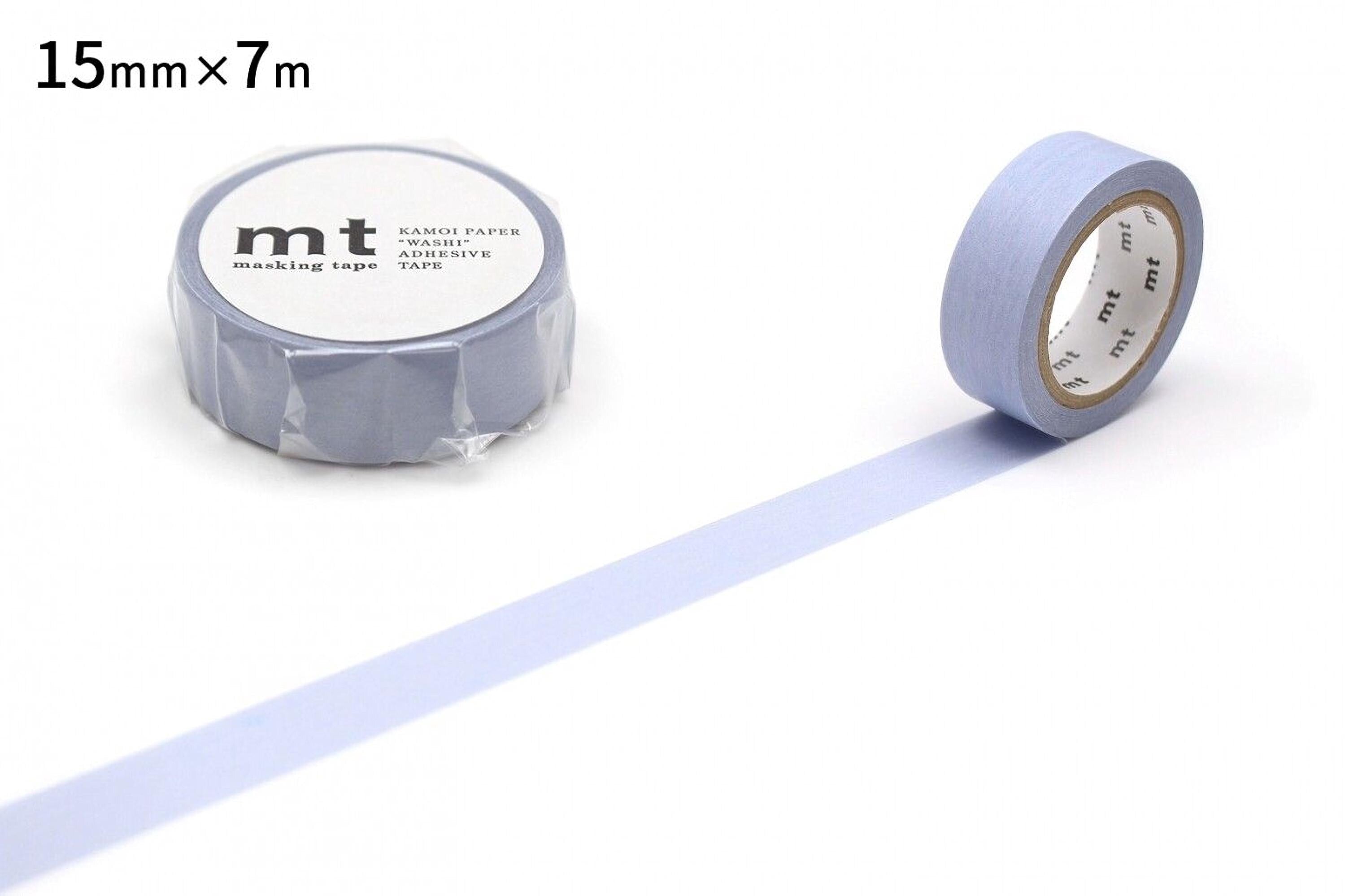 a roll of blue masking tape and a roll of masking tape on a white background.