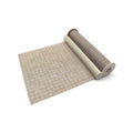 A roll of paper towels with a grid pattern on it, placed on a white background.