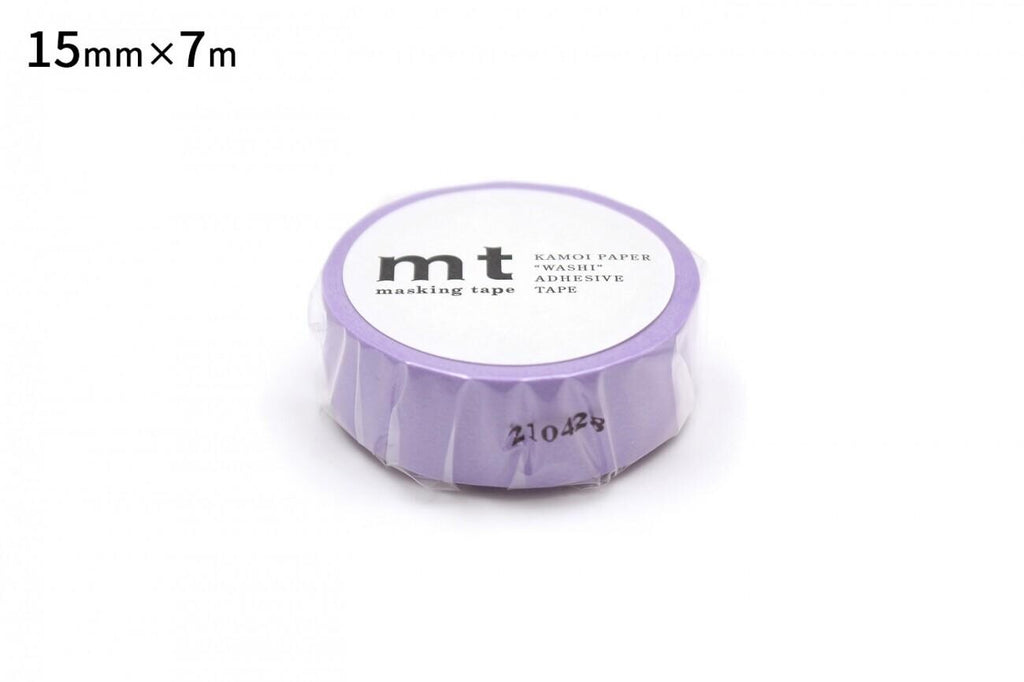 A purple masking tape roll labeled "MT" and "KAMPI PAPER 'WASHI' ADHESIVE TAPE" is shown against a white background.