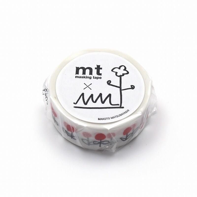 A roll of masking tape with a simple design on it.