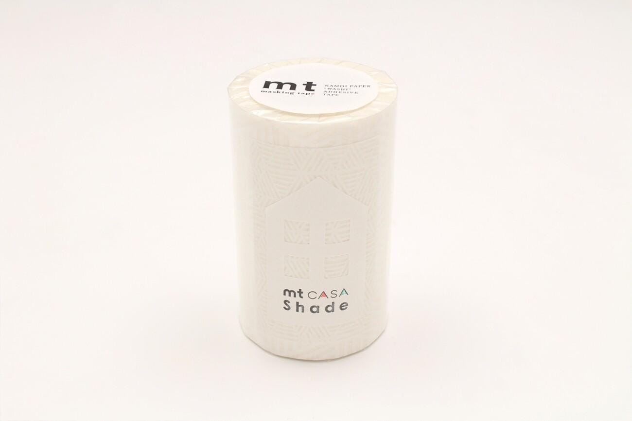 A cylindrical container with a label on top, which appears to be a product or packaging for a shade.