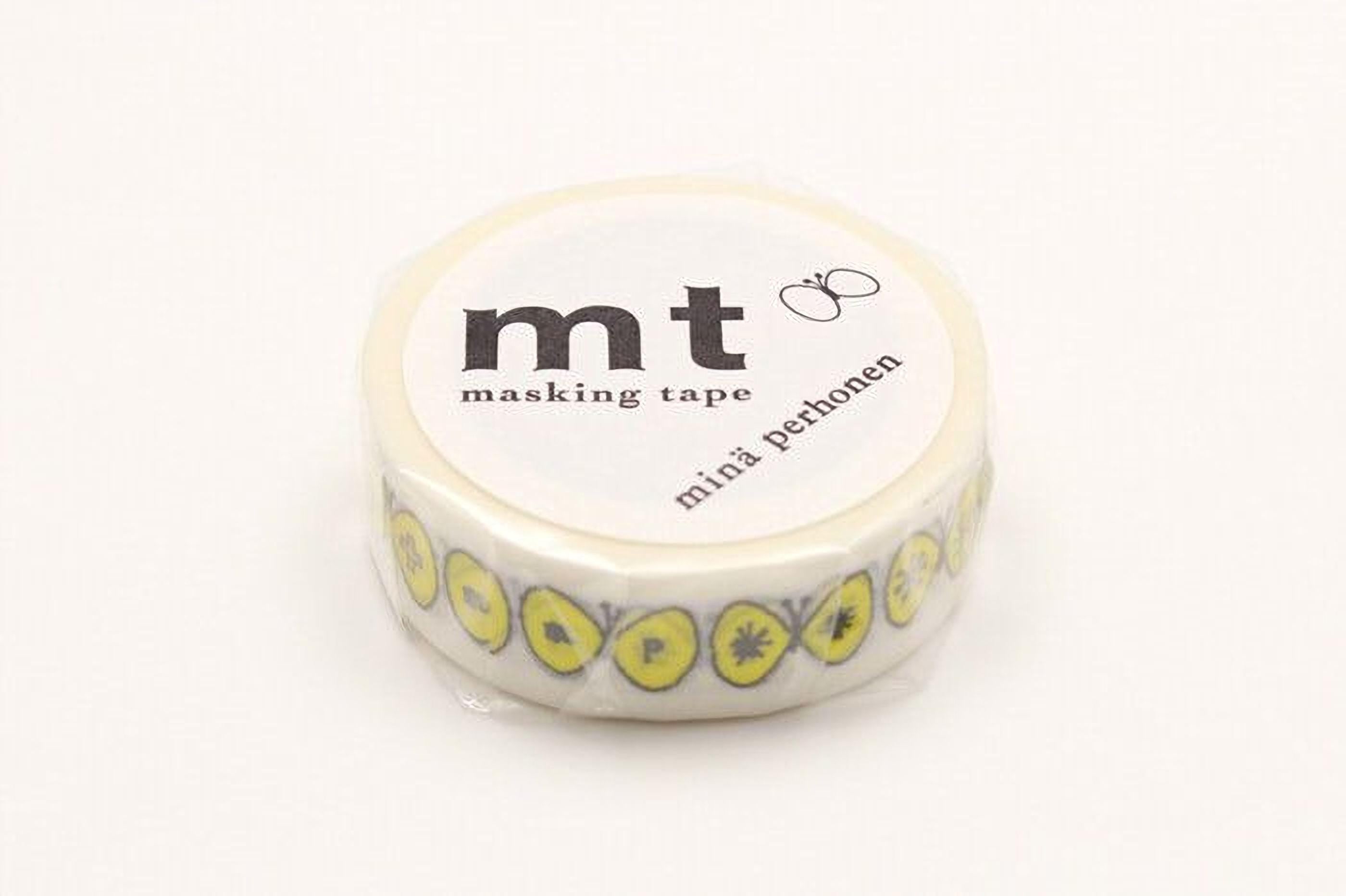 A roll of masking tape with a label that reads "mt masking tape mini pethonen".