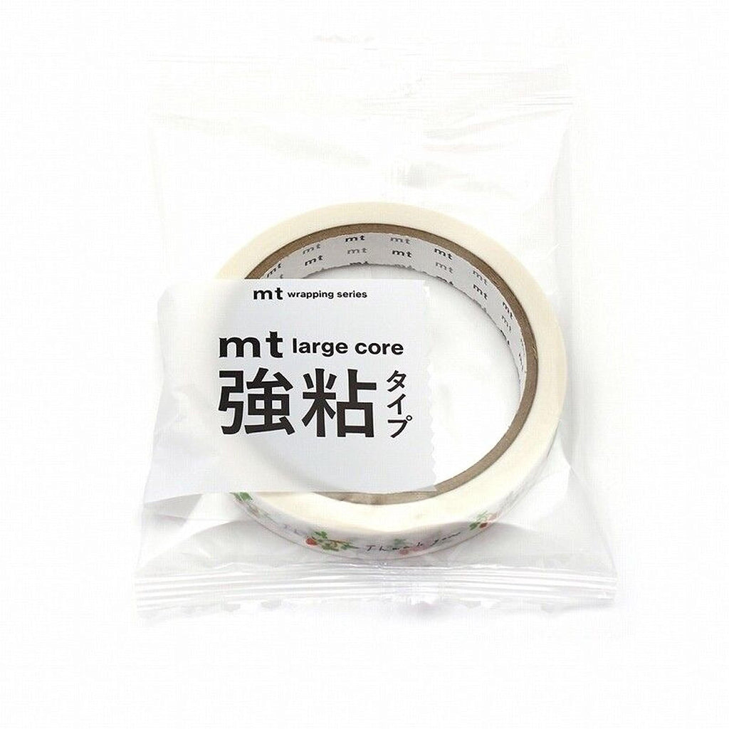 A roll of tape with the label "mt large core" and Japanese text, indicating it is a product from the Mt wrapping series.