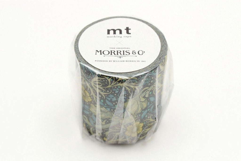 A roll of masking tape with a floral pattern, labeled as "The Original Morris & Co."