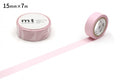 a pink masking tape roll and a pink masking tape roll placed next to each other on a white background.