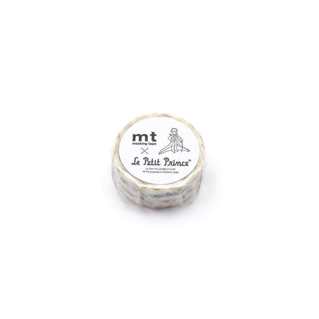 A round object with a label that reads "Le Petit Prince" and "mt masking tape" printed on it.
