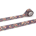 a roll of floral patterned tape with a floral design on it, placed on a white surface.