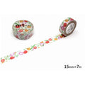 two rolls of vegetable-patterned washi tape on a white background.