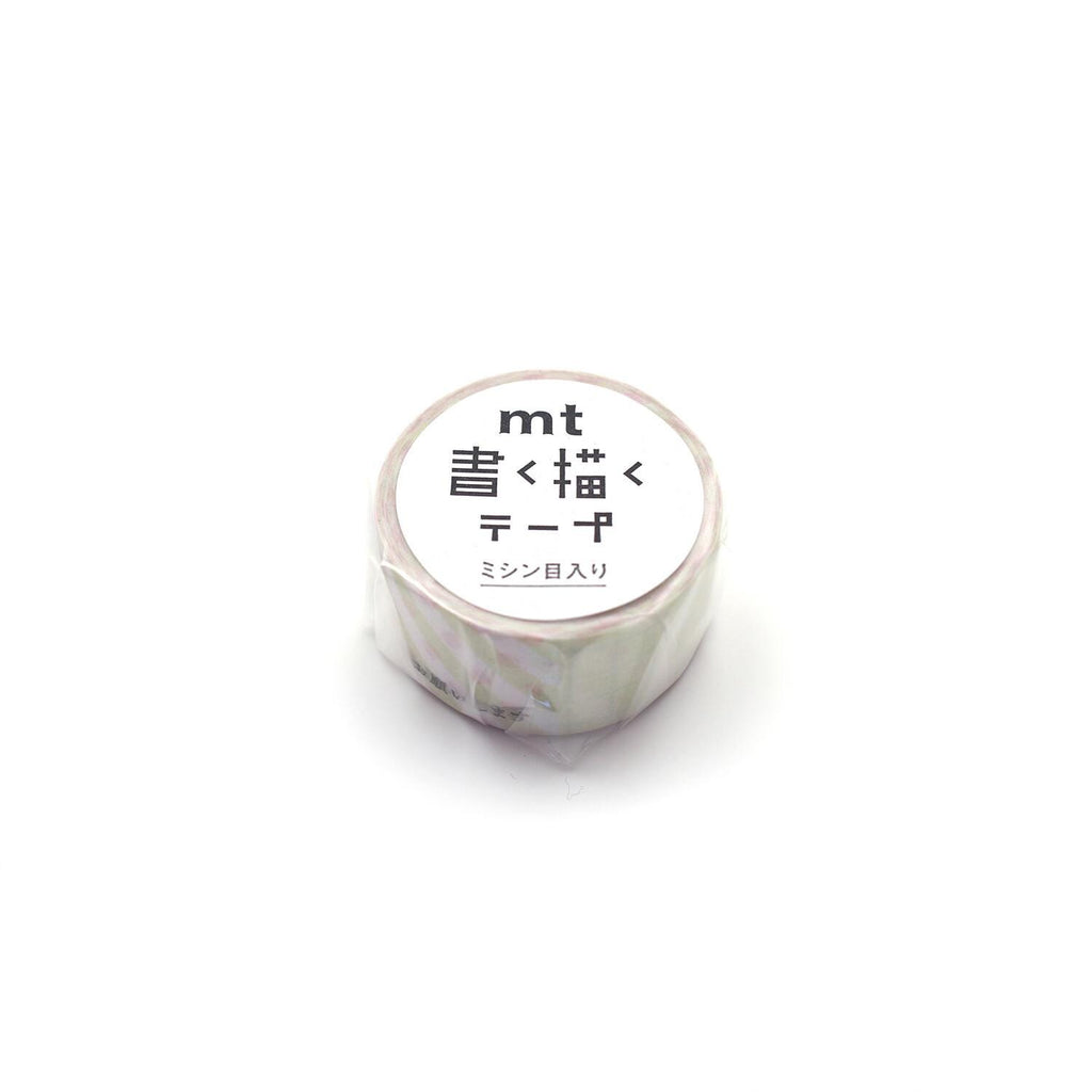 A roll of white tape with Japanese text on it, placed on a white background.