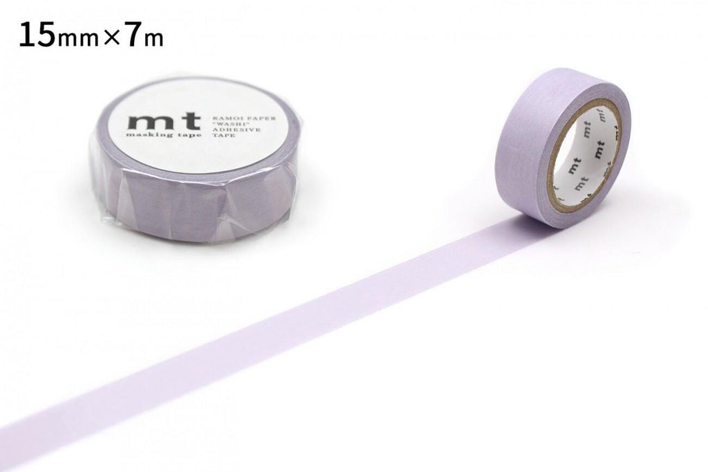 a roll of purple masking tape and a single roll of the same tape, both lying on a white background.