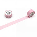 two rolls of pink tape with Japanese text on them, placed on a white background.