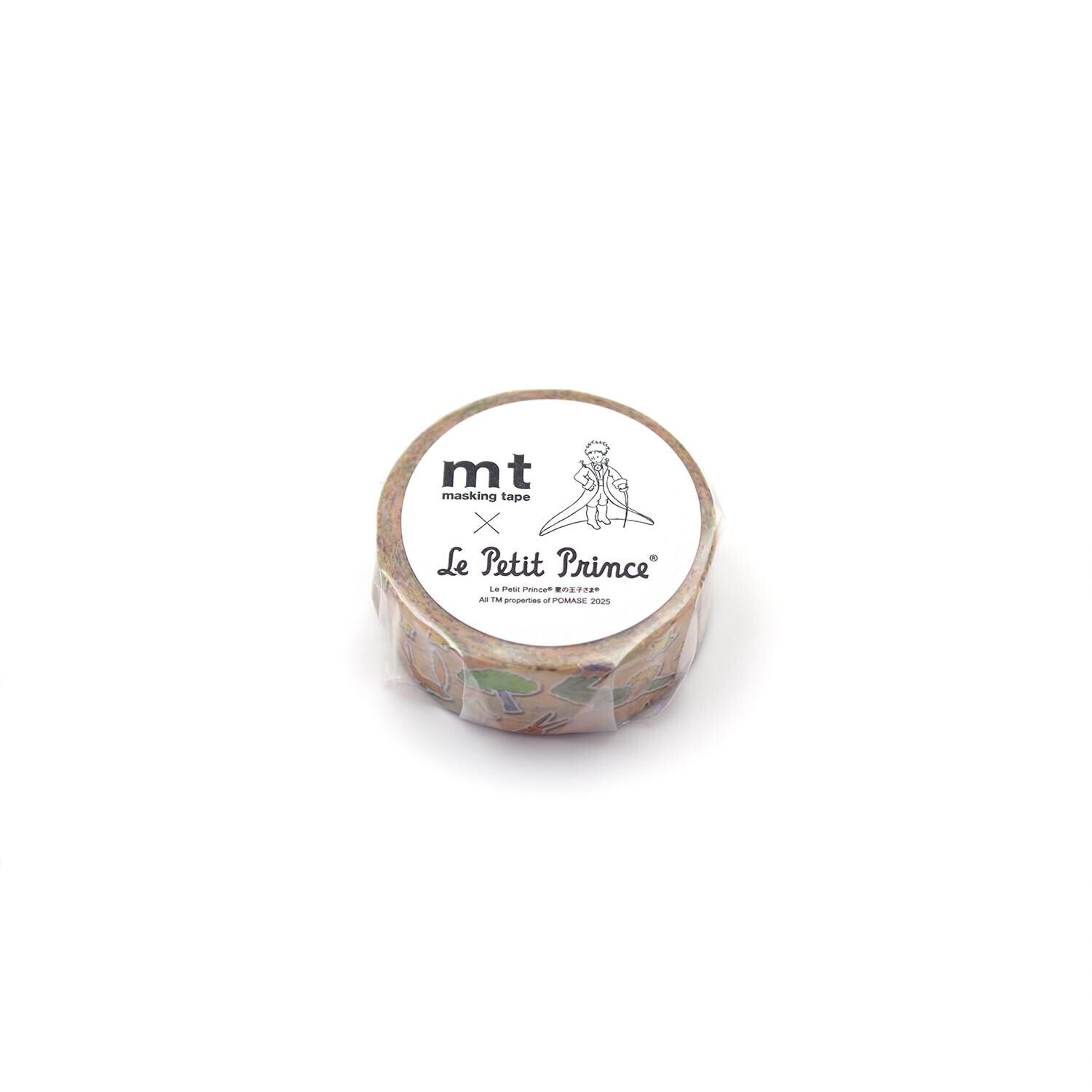 A round object with text and an illustration on it, sitting on a white background.
