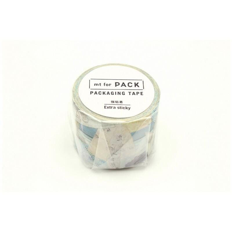 A roll of packaging tape labeled "mt for PACK PACKAGING TAPE" and "Extra sticky" is shown against a white background.