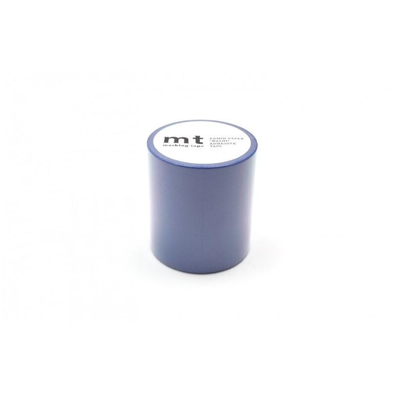 A blue cylindrical container with a white label on it, sitting on a white background.