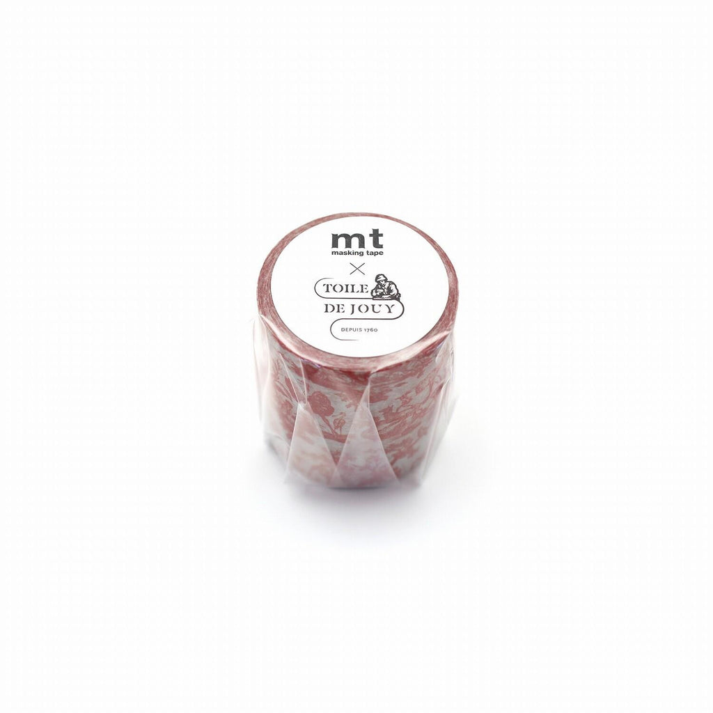 A cylindrical container wrapped in clear plastic, with a label that reads "mt masking tape TOLE DE JOUY".