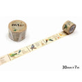 a roll of tape with a variety of bird illustrations on it, along with some text. The tape is placed on a white surface, and there is a roll of tape next to it.
