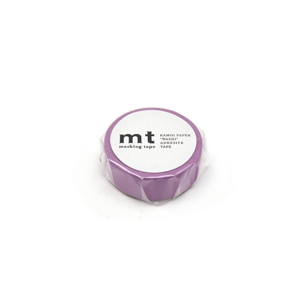 A purple and white round object with text on it, sitting on a white background.