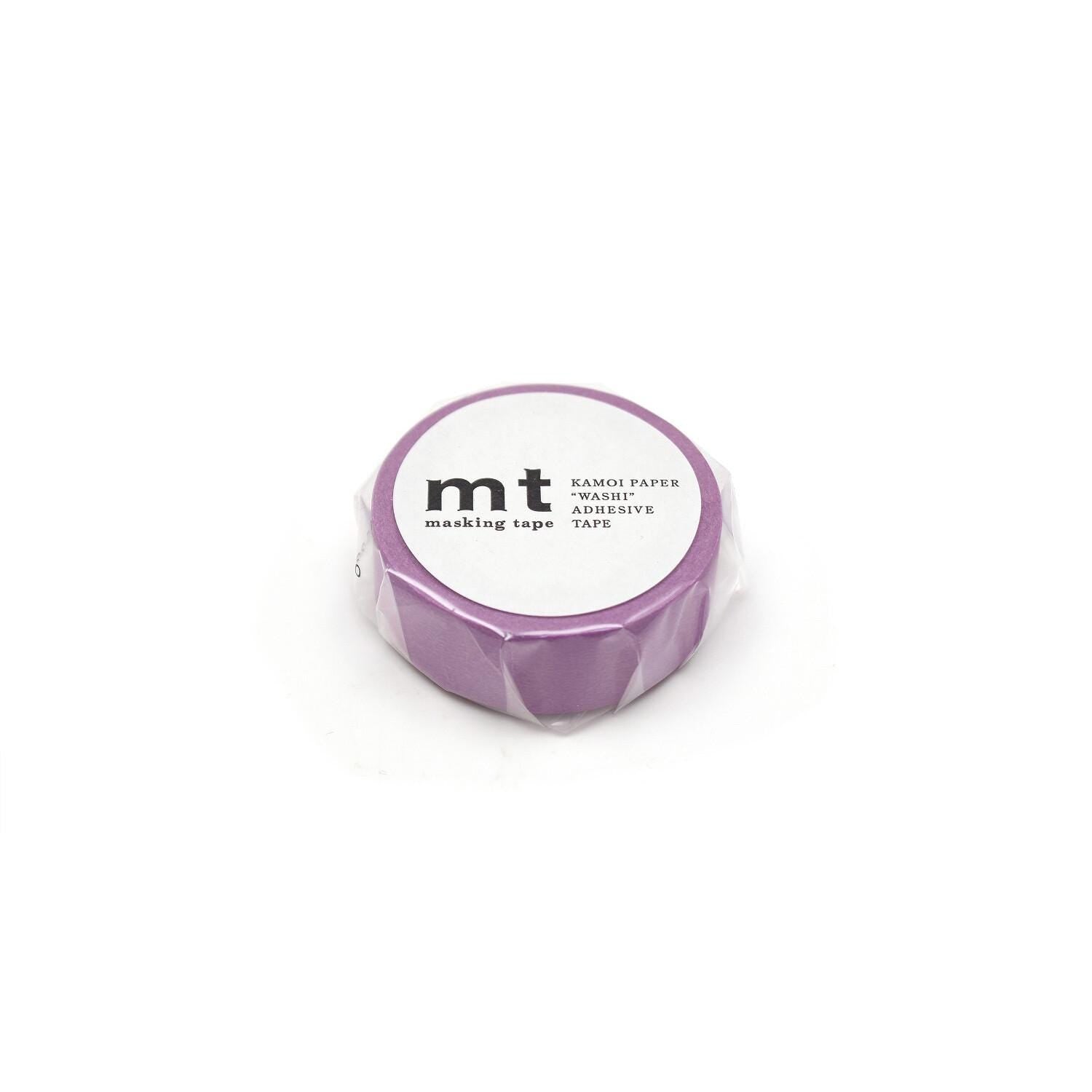 A purple and white round object with text on it, sitting on a white background.