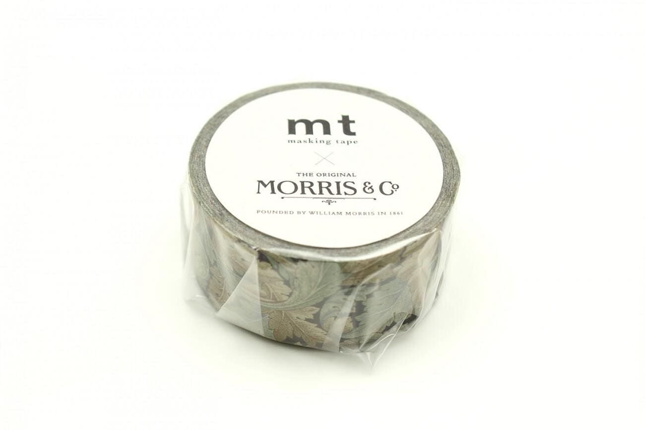 A roll of gray tape with a white label that reads "mt marking tape" and "The Original Morris & Co."