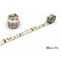two rolls of decorative tape with a pattern of animals, including deer, on a white background.