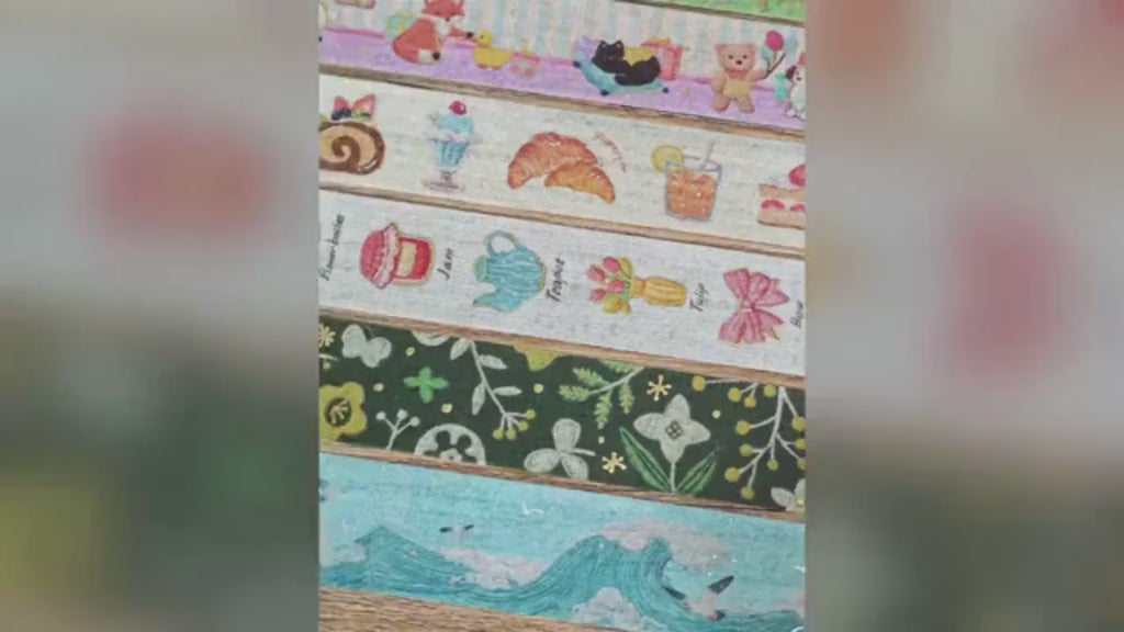 Foil-Stamped Masking Washi Tape 20mm, Pieni Stitch Embroidery Style by BGM