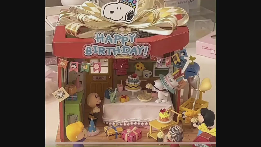 Snoopy Birthdy Part Sence DIY 3D puzzle Miniature House Kit