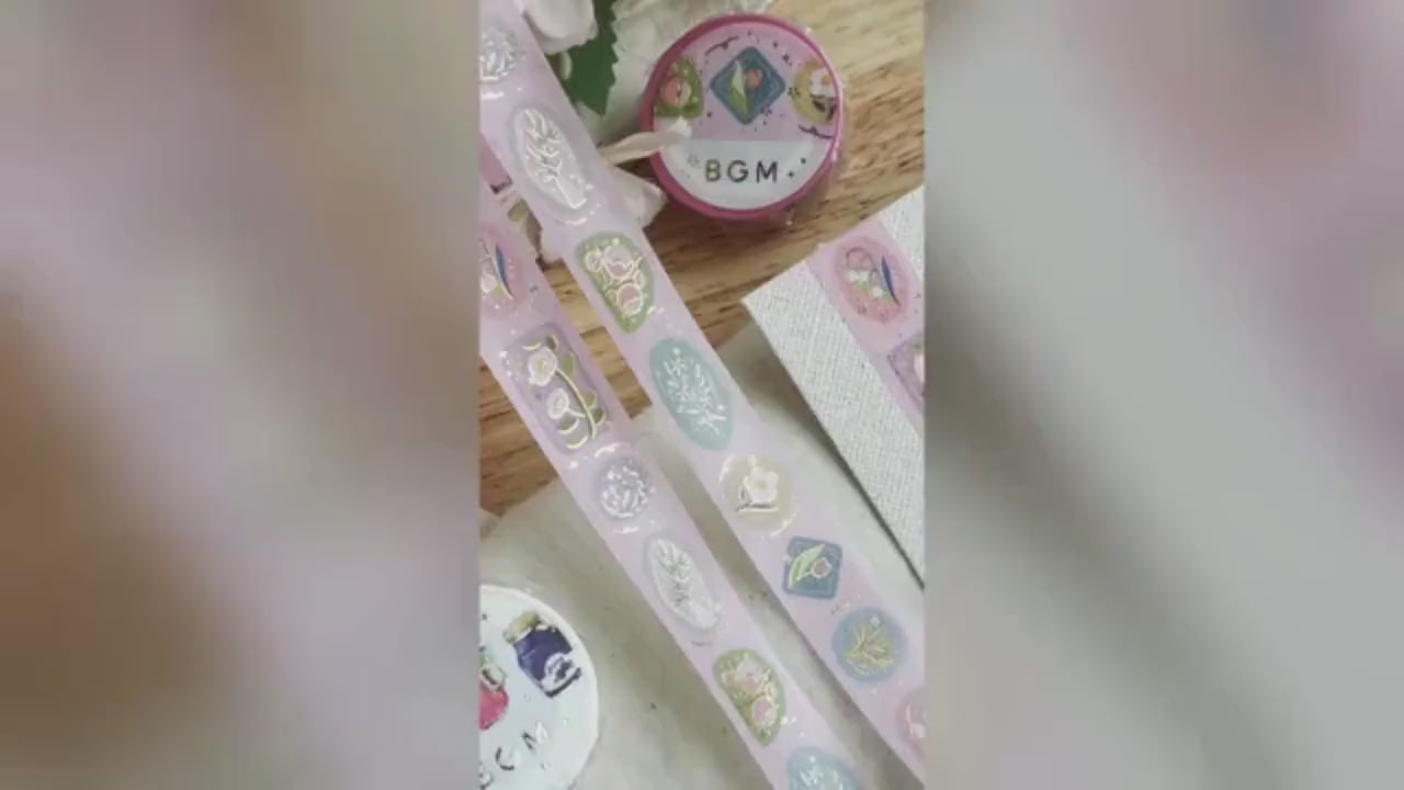 Foil-Pressed Masking Washi Tape 15mm, Life by BGM