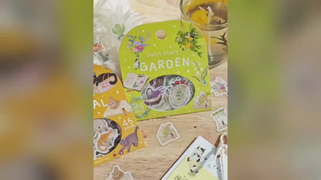 Foil-Pressed Flake Stickers Set, Petit Story by BGM
